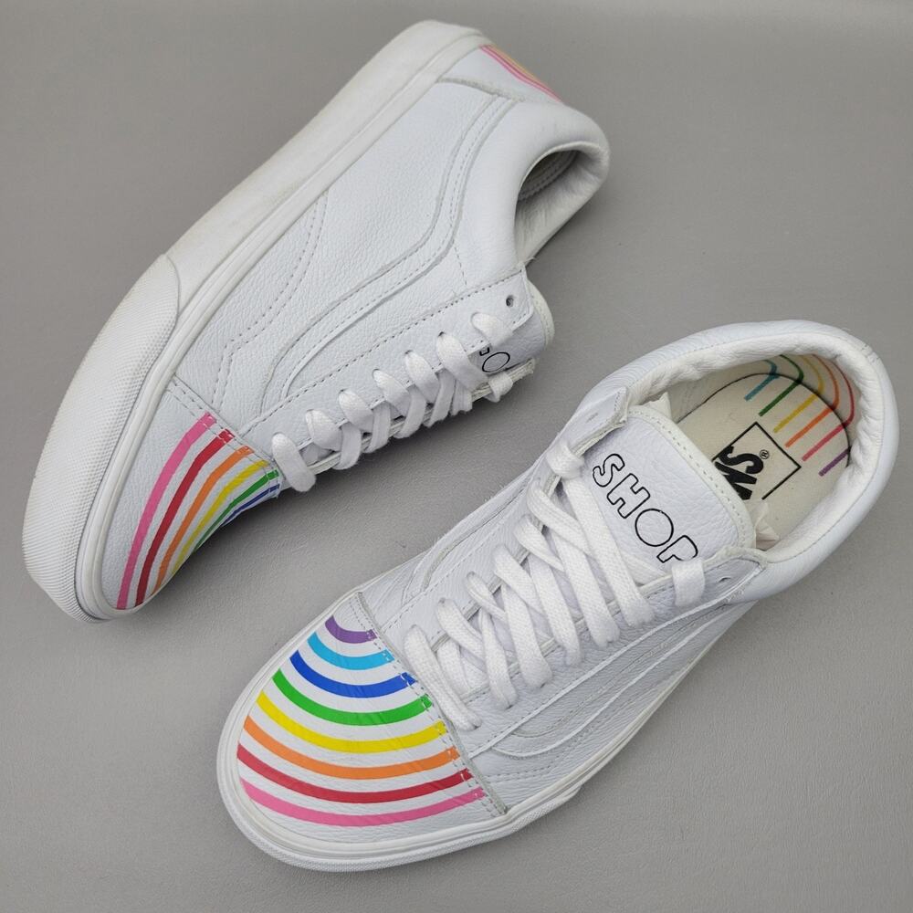 Vans x Flour Shop Rainbow Stripe Old Skool Sneakers – Size 8.5 Men / 10 Women